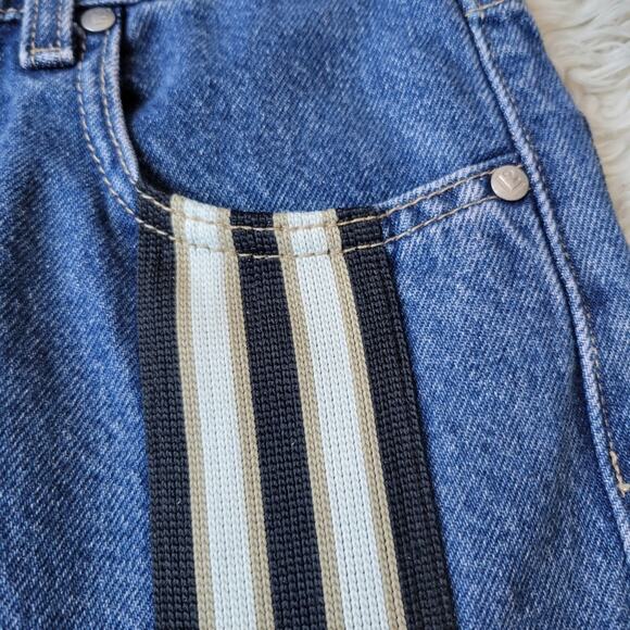VTG Rare Levi's L2 Baggy Fit Striped Black White Denim Jeans Youth Kids 12 - Picture 3 of 8